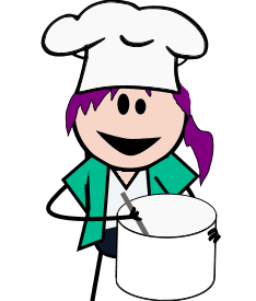 Verônica cozinhando